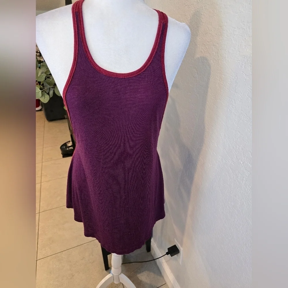 Free People Women’s Tank Top Pullover Racerback Corduroy Red Purple S